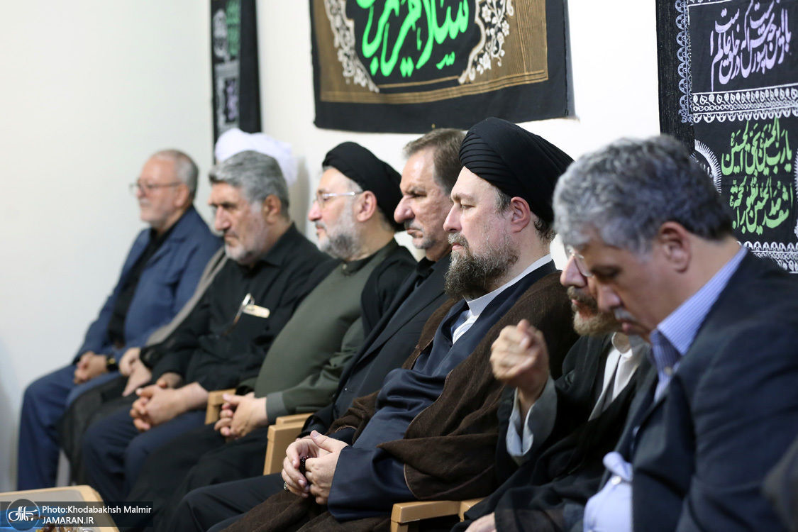 اسحاق جهانگیری، سید حسن خمینی و ابطحی در مراسم عزاداری ماه محرم+عکس 

