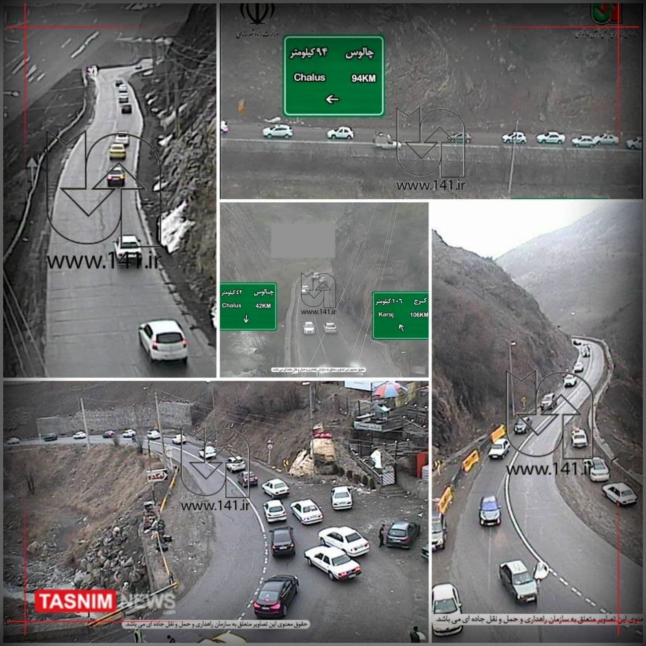 ترافیک سنگین در جاده چالوس+عکس