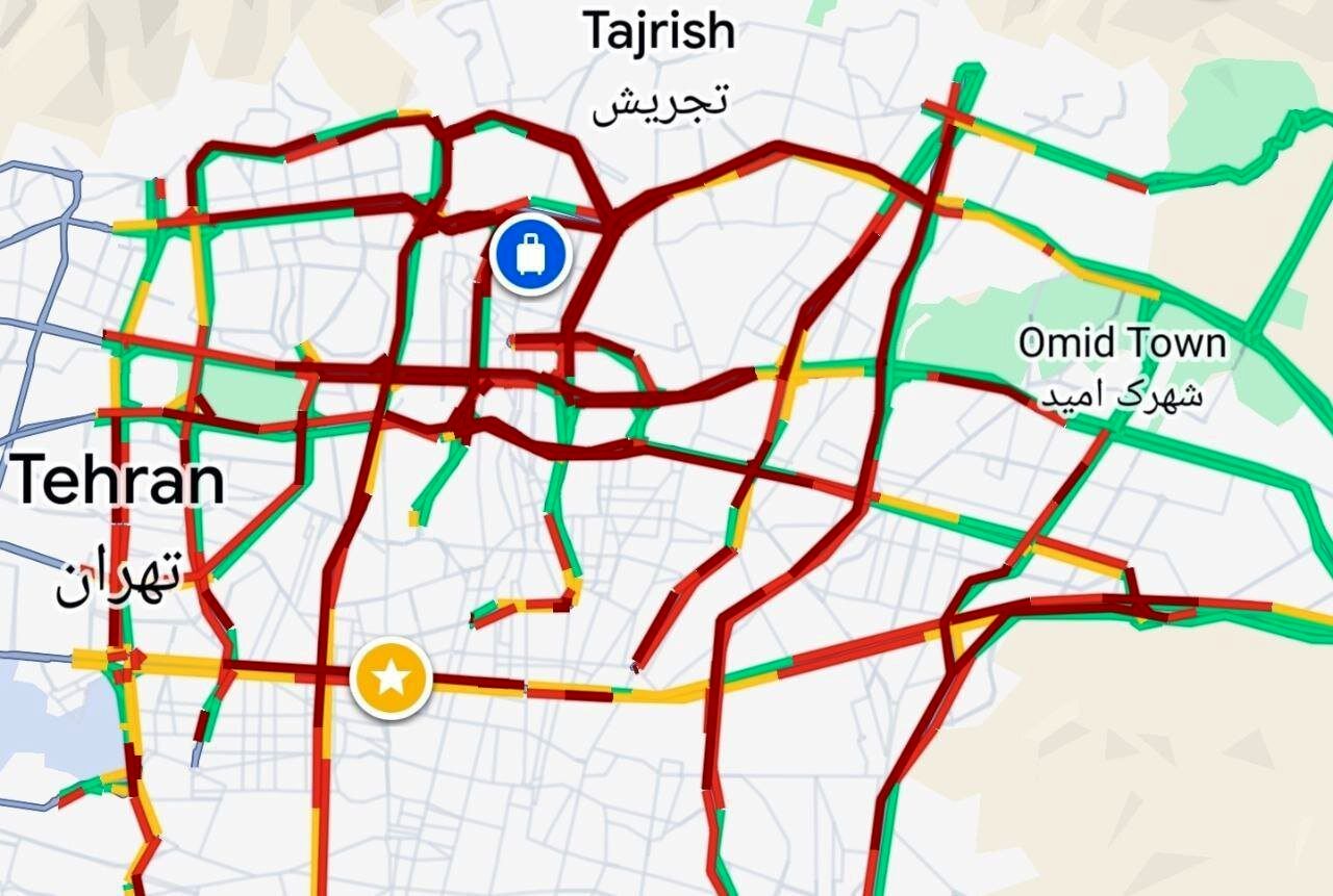 ترافیک تهران تم شب یلدا گرفت/ عکس