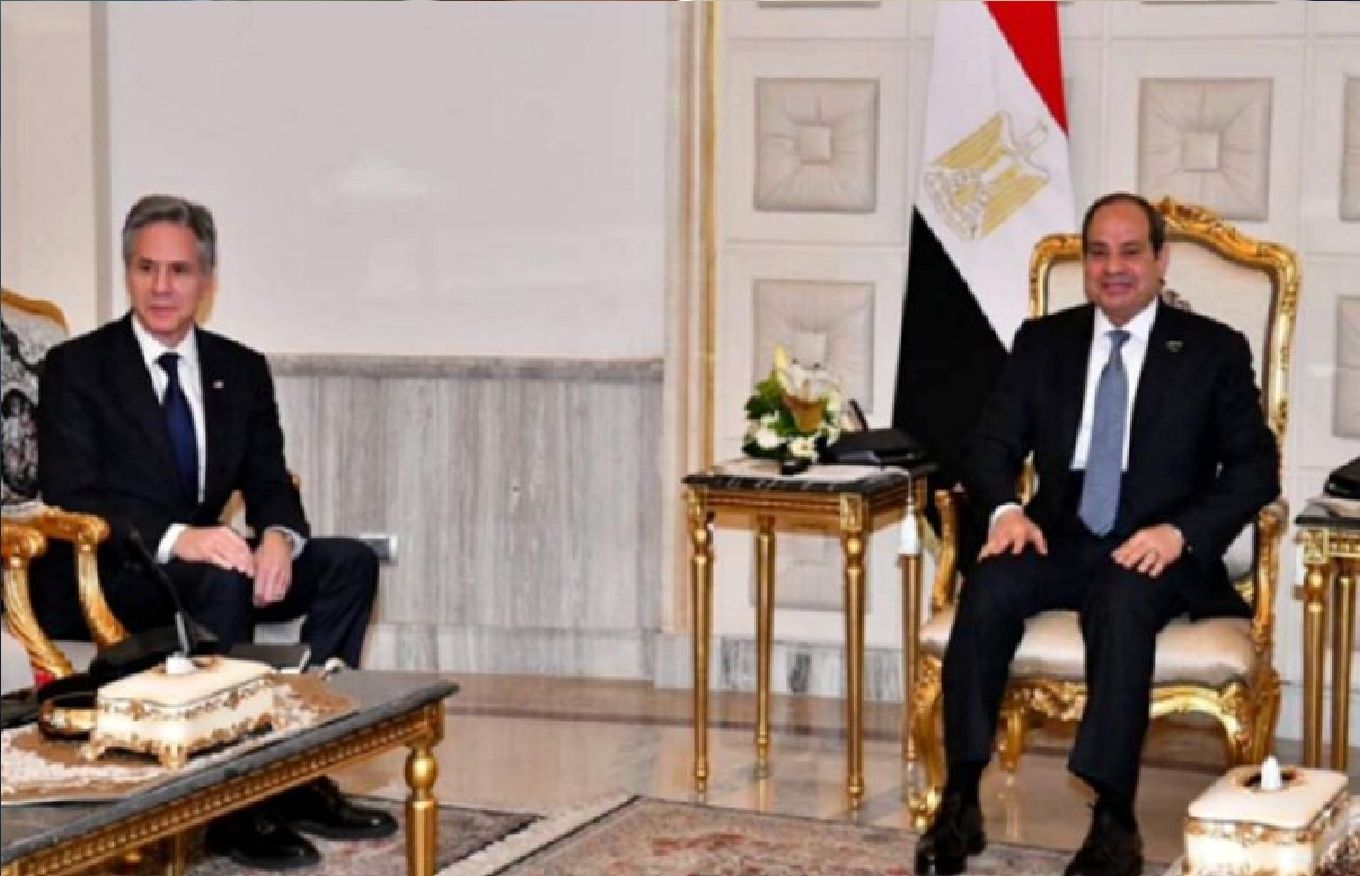 رایزنی السیسی با وزیر خارجه آمریکا در قاهره