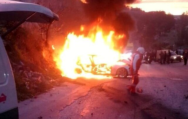 لحظه حمله پهپادی اسرائیل به خودرویی در جنوب لبنان + فیلم