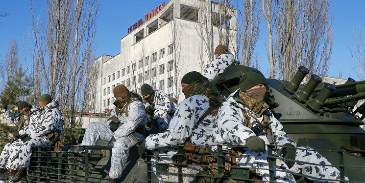 رزمایش نظامی اوکراین در شهر چرنوبیل