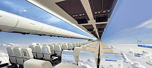 نمایشگرهای OLED جایگزین پنجره هواپیما می‌شوند
