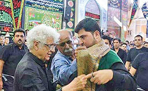 چکناواریان، محمد بحرانی و رضا یزدانی در جمع عزاداران بوشهری