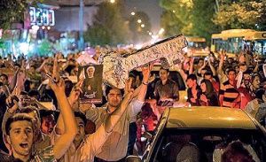جشن ملی  پس از اعلام نتیجه انتخابات