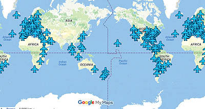 نقشه وای‏فای رایگان فرودگاه‏های مختلف جهان