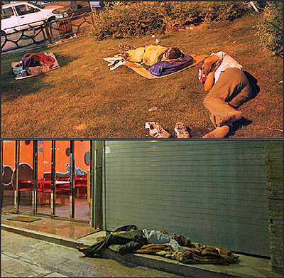 کارتن خوابی در میدان تجریش