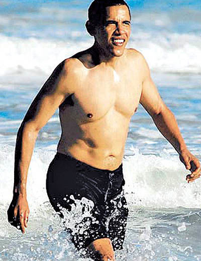 حضور اوباما در نخستین اردوی تیم شنای آمریکا