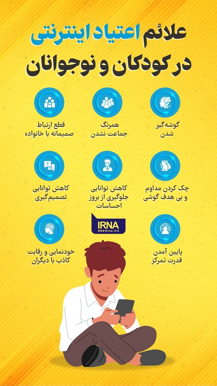 علایم اعتیاد اینترنتی در کودکان و نوجوانان+اینفوگرافیک