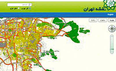 جست‌وجوی مکان کد پستی در نقشه آنلاین تهران