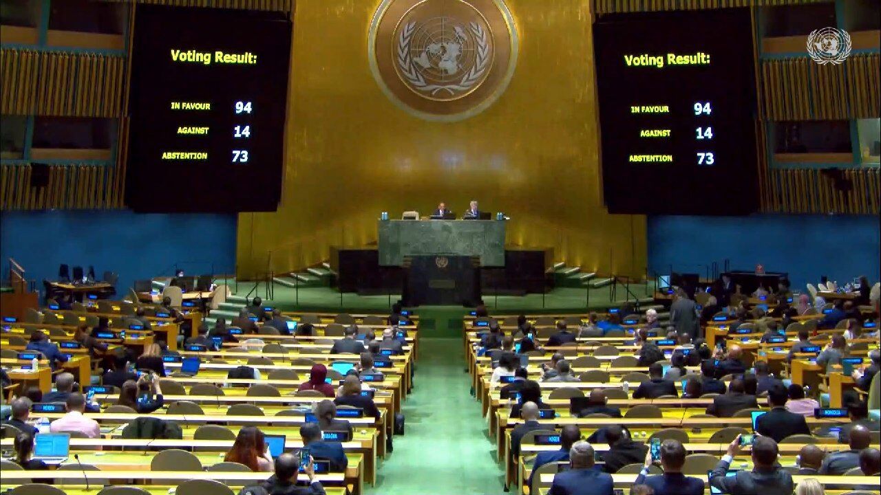فوری/ تصویب قطعنامه ضد اسرائیلی در مجمع عمومی سازمان ملل 