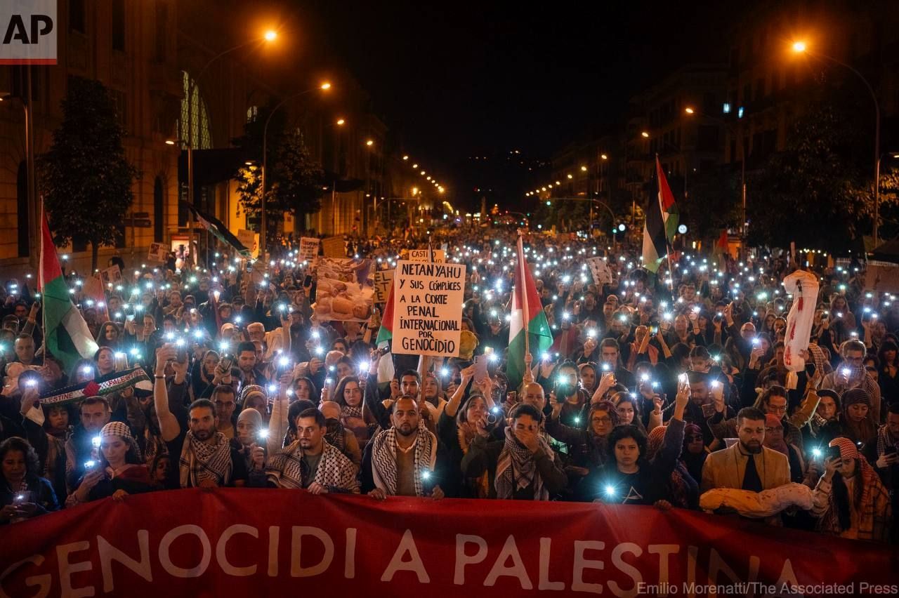 تظاهرات بزرگ حامیان فلسطین در اسپانیا +  عکس 