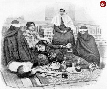 زنان قاجار در حال ساز زدن+عکس