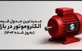 جدیدترین جدول قیمت الکتروموتور در بازار (به‌روز شده 1404)