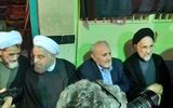 سیدمحمد خاتمی و حسن روحانی در مراسم مادر همسر سیدحسن خمینی