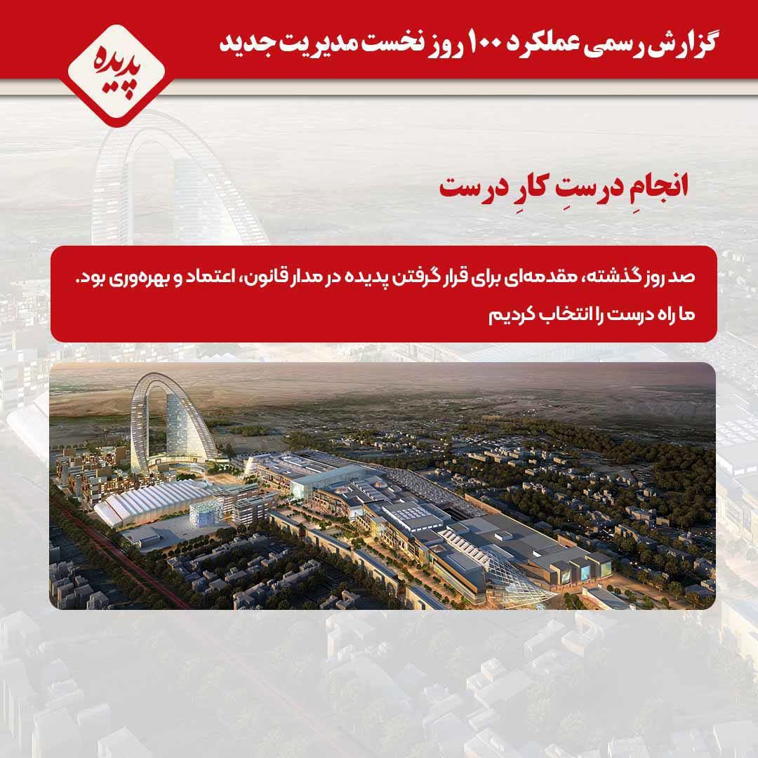 پدیده در مسیر درست؛ گزارش عملکرد 100 روز نخست مدیریت جدید منتشر شد