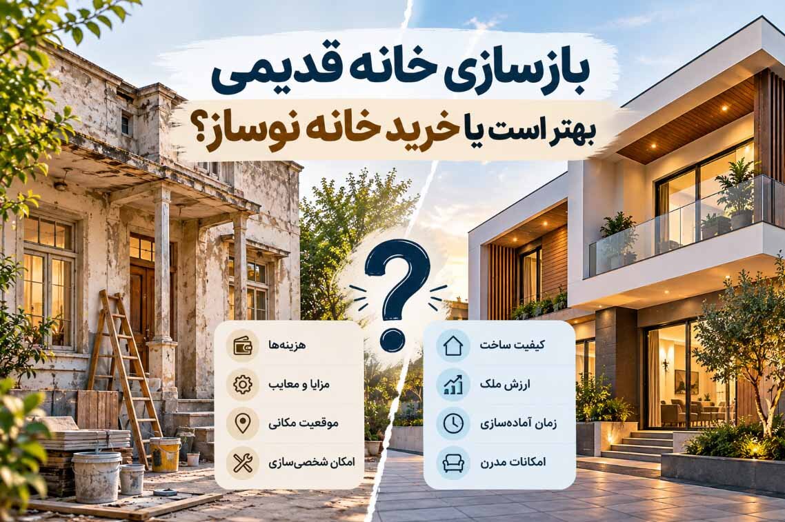 بازسازی خانه قدیمی بهتر است یا خرید خانه نوساز؟ بررسی هزینه‌ها، مزایا و معایب 
