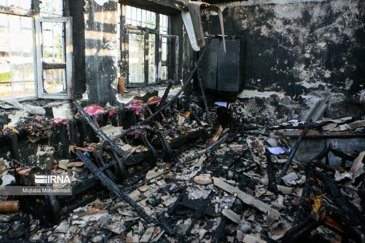 تصاویر دلخراش آتش‌سوزی در کمپ ترک اعتیاد لنگرود