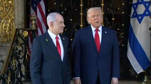 لحظه استقبال ترامپ از نتانیاهو در فلوریدا + فیلم