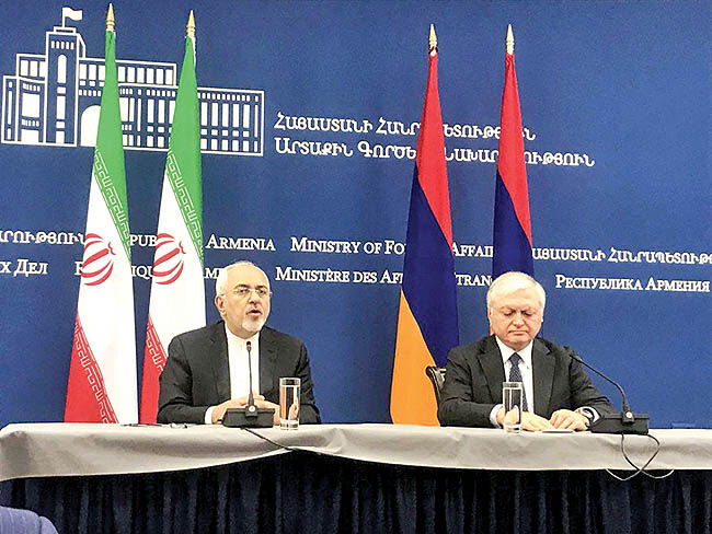 تاکید ظریف و نعلبندیان بر توسعه روابط اقتصادی تهران-ایروان