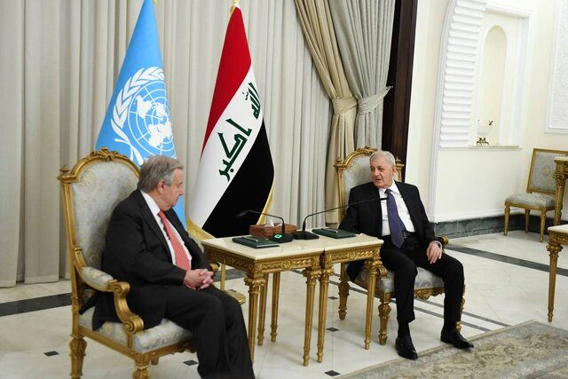 بیانیه مهم دفتر ریاست‌جمهوری عراق/ علت حضور گوترش در بغداد چیست؟