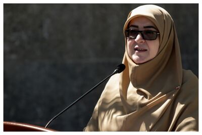 سلفی همسر عراقچی و دختر پزشکیان با سخنگوی دولت در یک نمایشگاه + عکس
