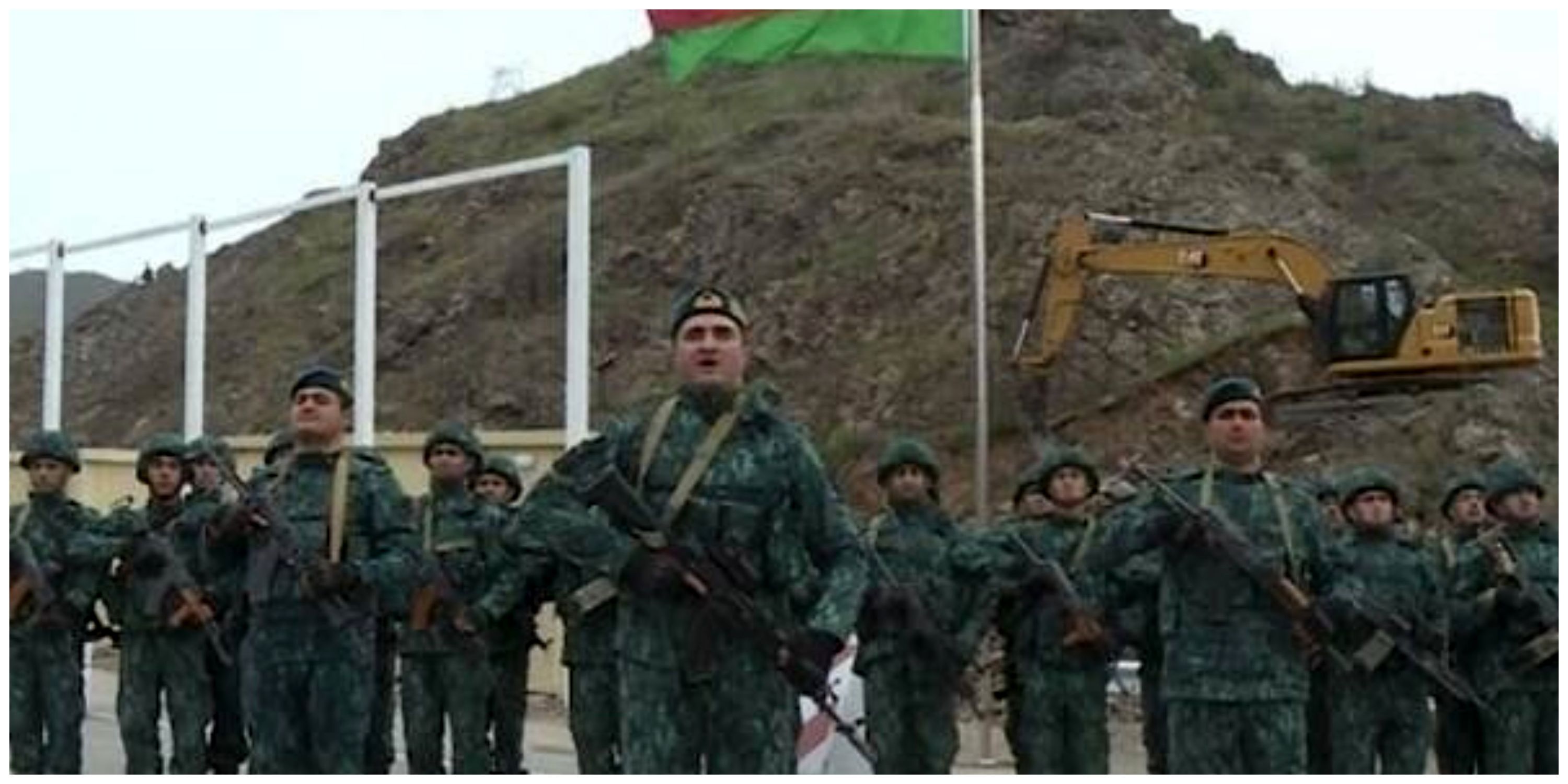  پرچم آذربایجان در مرز لاچین به اهتزاز درآمد+عکس