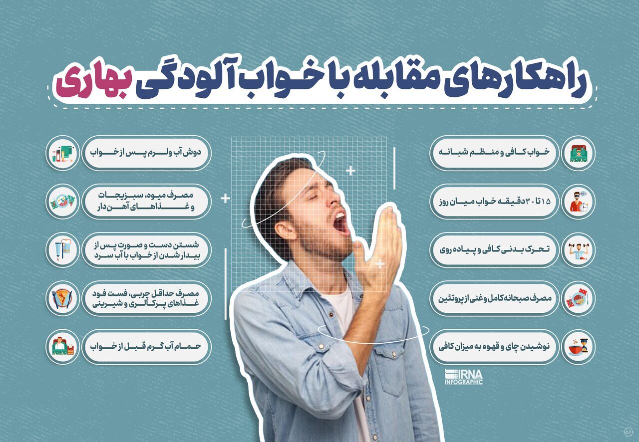 راهکارهایی برای مقابله با خواب‌آلودگی بهاری+اینفوگرافیک