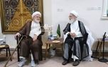 کروبی به دیدار آیت‌الله بیات زنجانی رفت +عکس