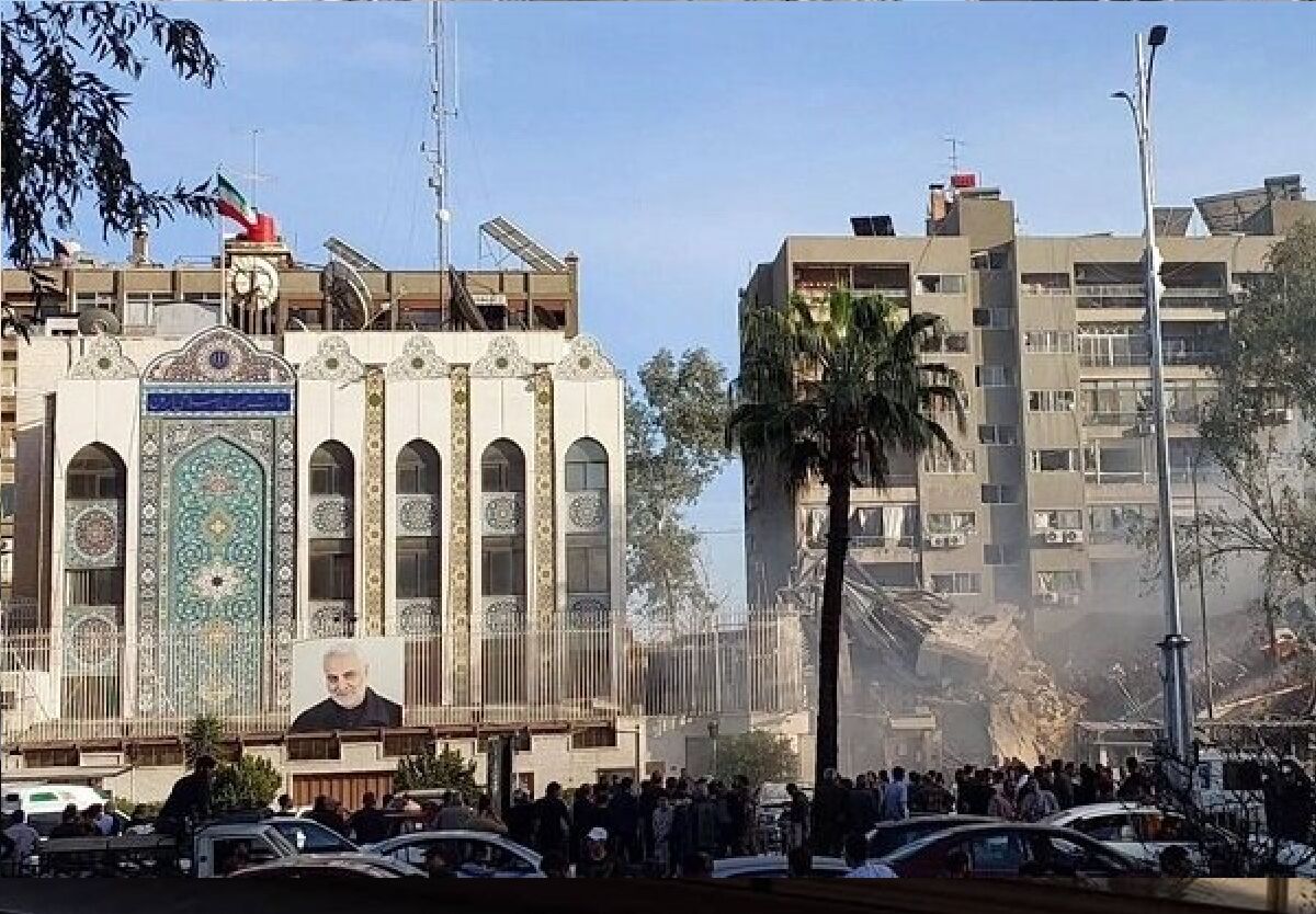 تصاویر کنسولگری ایران در دمشق پس از حمله هوایی اسرائیل+ فیلم