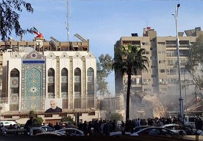 تصاویر کنسولگری ایران در دمشق پس از حمله هوایی اسرائیل+ فیلم