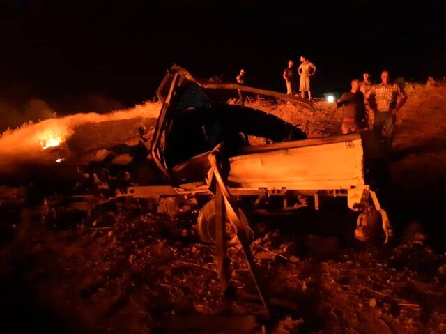 حمله پهپادی ترکیه به جنوب حسکه / انفجار یک خودروی نظامی