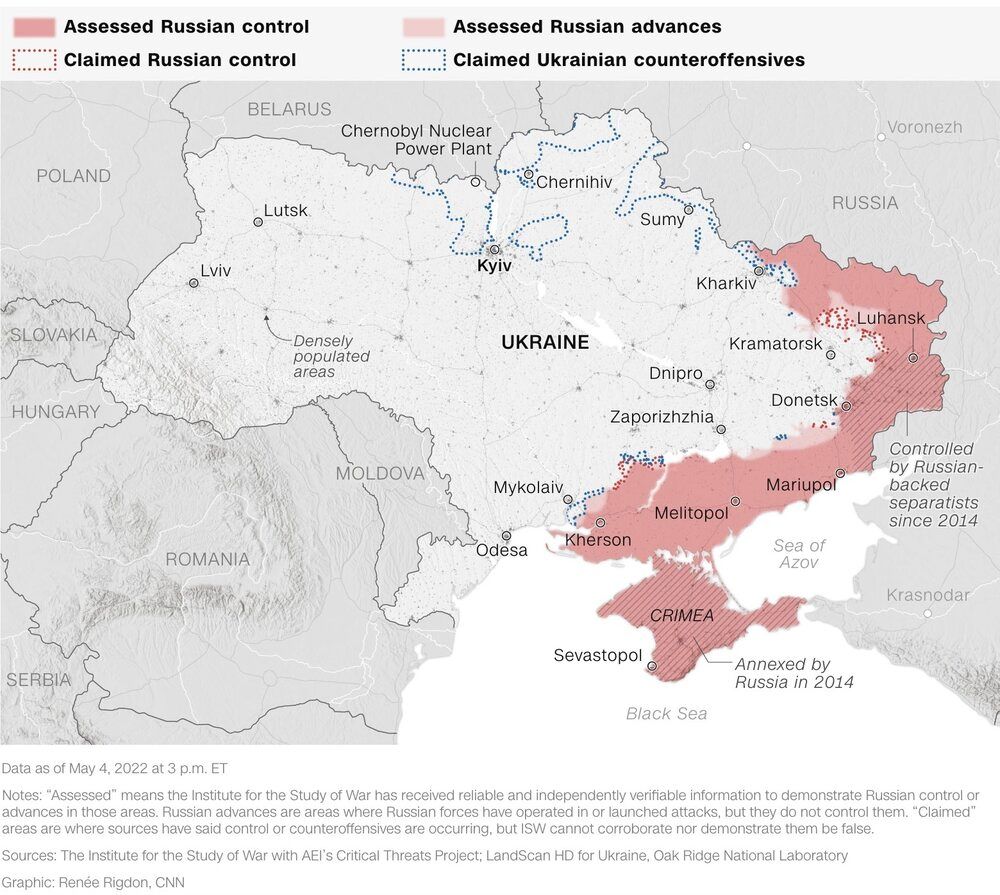 به‌روزترین نقشه تهاجم روسیه به اوکراین+عکس