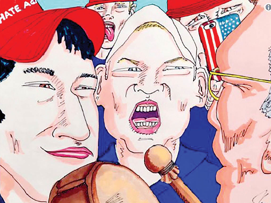 نقاشی جدید جیم کری درباره نفرت‌پراکنی ترامپ