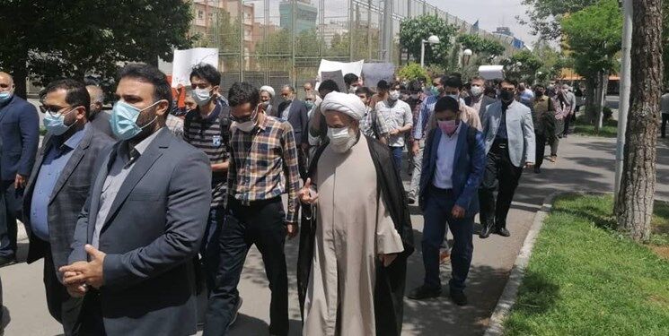 تجمع دانشگاهیان دانشگاه امیرکبیر در اعتراض به جنایات صهیونیست‌ها+عکس