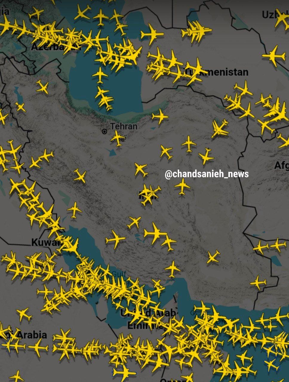 عکس | وضعیت فعلی پروازها در آسمان ایران