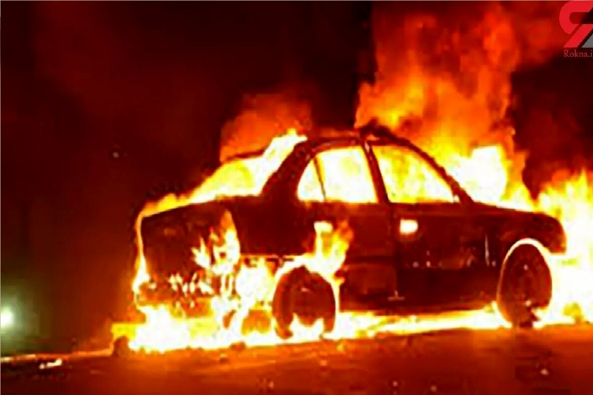آتش‌سوزی مرگبار پراید در خرم‌آباد / راننده در میان شعله‌های آتش جان باخت