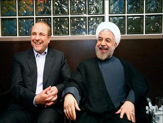خوش و بش قالیباف با وزیر روحانی/ عکس 