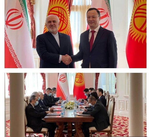 دیدار و گفتگوی ظریف با وزیرخارجه قرقیزستان