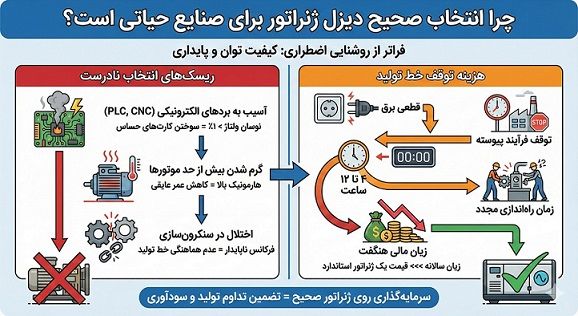 راهنمای انتخاب بهترین دیزل ژنراتور صنعتی برای کارخانه ها